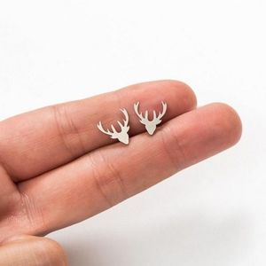 Elk or Deer Silver Delicate Earrings.